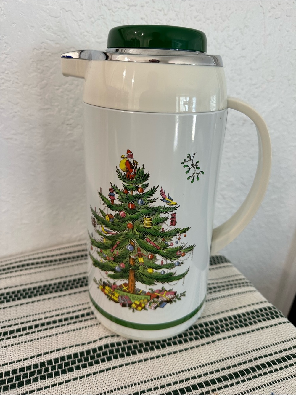 Spode White and Green Holiday Tree Carafe